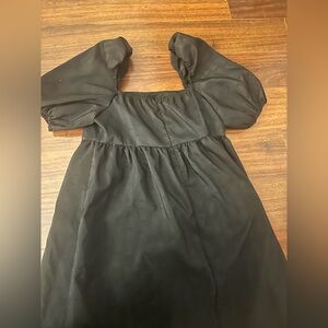 JustFab Black Puff Sleeve Dress